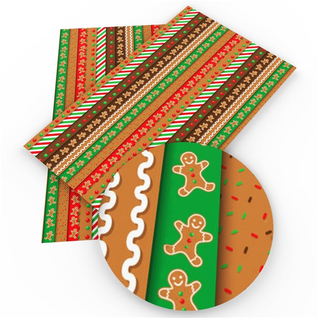 Gingerbread Man Christmas Textured Liverpool Fabric