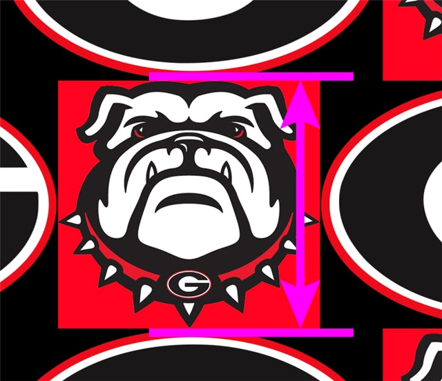 Bulldogs Football Litchi Printed Faux Leather Sheet Litchi has a pebble like feel with bright colors
