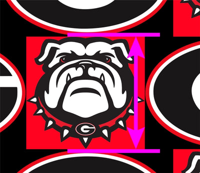 Bulldogs Football Litchi Printed Faux Leather Sheet Litchi has a pebble like feel with bright colors