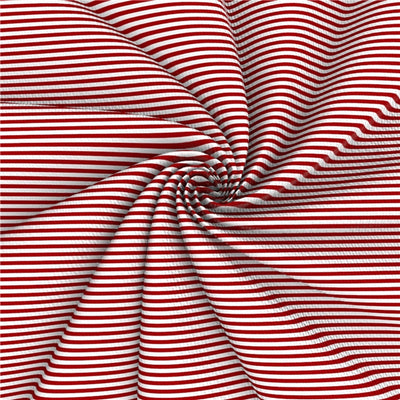 Red and White Stripes Printed Bullet Textured Liverpool Fabric