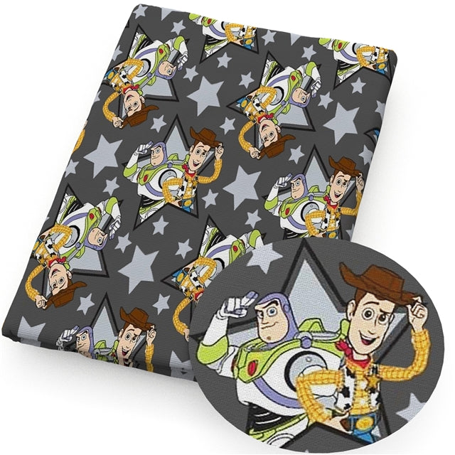 Toy Story Buzz and Woody Characters Printed Faux Leather Sheet