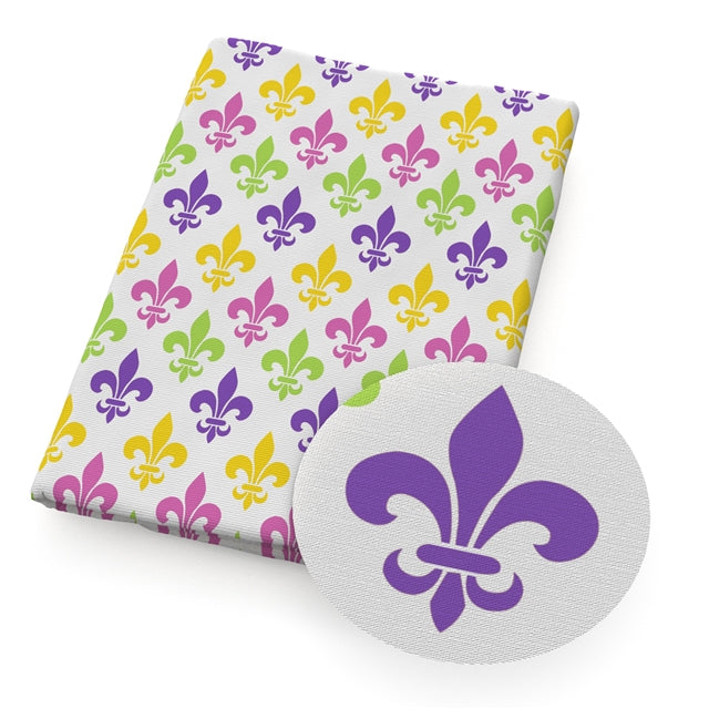 Fleur De Lis Printed Faux Leather Sheet