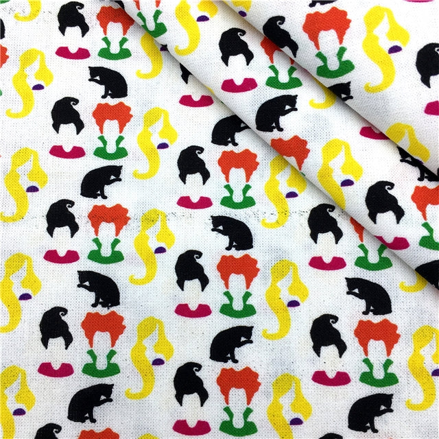 Hocus Pocus Halloween Litchi Printed Faux Leather Sheet Litchi has a pebble like feel with bright colors