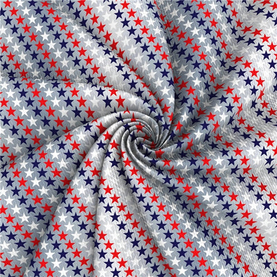 Red, White and Blue Stars Bullet Textured Liverpool Fabric
