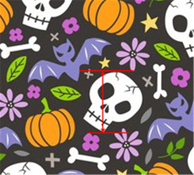 Skulls Halloween Litchi Printed Faux Leather Print Sheet