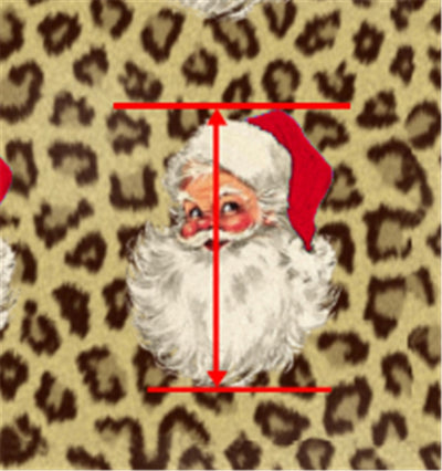 Santa with Leopard Textured Liverpool/ Bullet Fabric with a textured feel