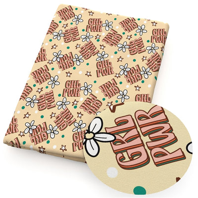 Girl Power Litchi Printed Faux Leather Sheet