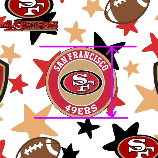 49ers Football Litchi Printed Faux Leather Sheet