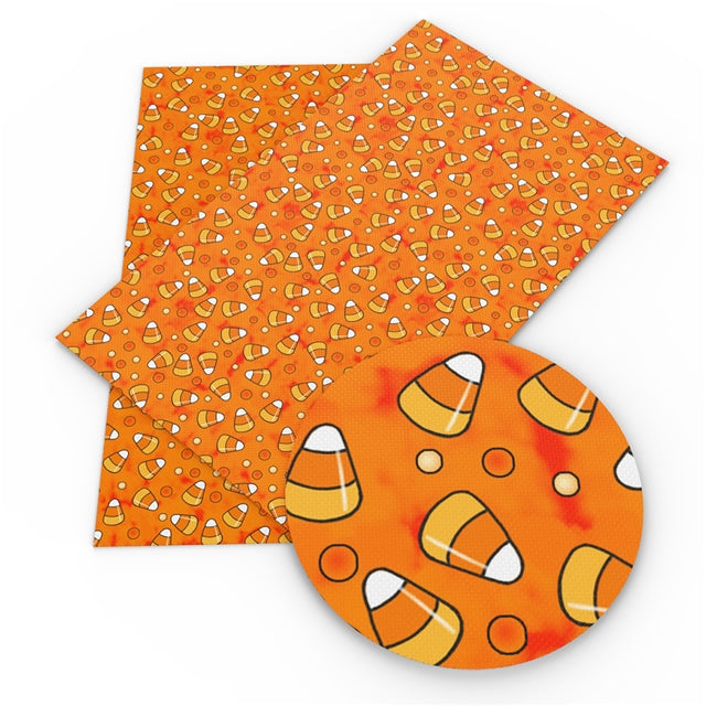 Candy Corn Halloween Bullet Textured Liverpool Fabric