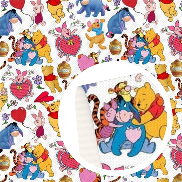 Winnie The Pooh and Friends Textured Liverpool/ Bullet Fabric with a textured feel and bright colors