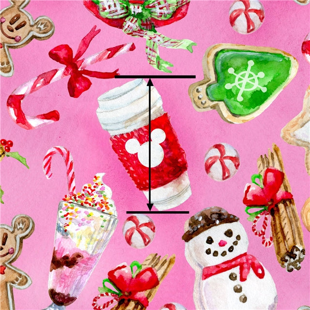 Minnie Christmas Treats Textured Liverpool/ Bullet Fabric with a textured feel