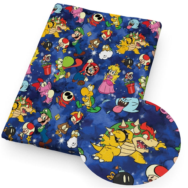 Mario Cart Textured Liverpool/ Bullet Fabric with a textured feel