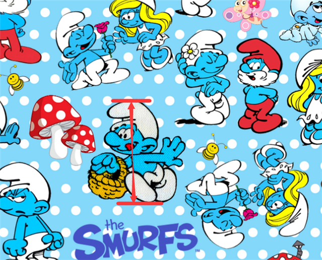 Smurfs  Litchi Printed Faux Leather Sheet Litchi has a pebble like feel with bright colors