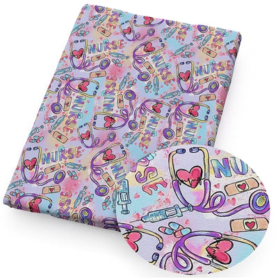 Nurse Litchi Printed Faux Leather Sheet Litchi has a pebble like feel with bright colors