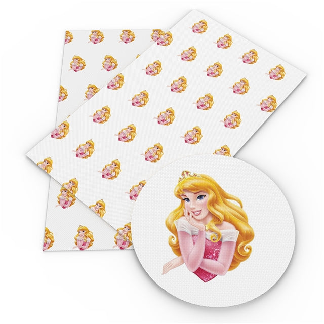 Princess Aurora Litchi Printed Faux Leather Sheet