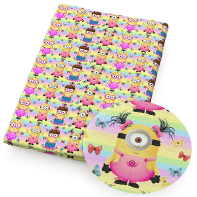 Pink Minions Textured Liverpool/ Bullet Fabric with a textured feel