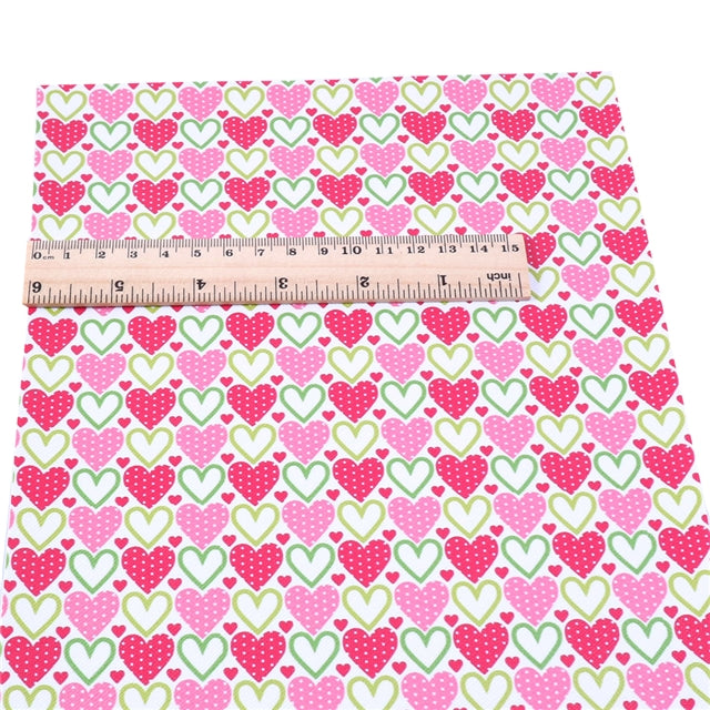 Hearts Litchi Printed Faux Leather Sheet Litchi has a pebble like feel with bright colors