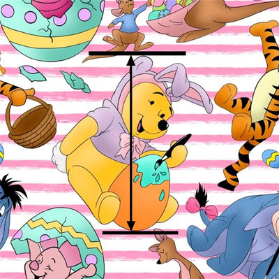Winnie the Pooh and Friends Easter Print Bullet Textured Liverpool Fabric