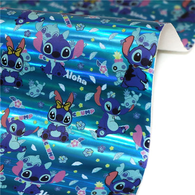 Stitch Holographic Printed Faux Leather Print Sheet