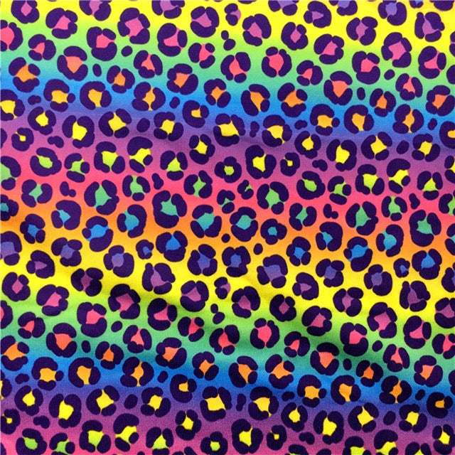 Lisa Frank Leopard Bright Colors Textured Liverpool/ Bullet Fabric with a textured feel