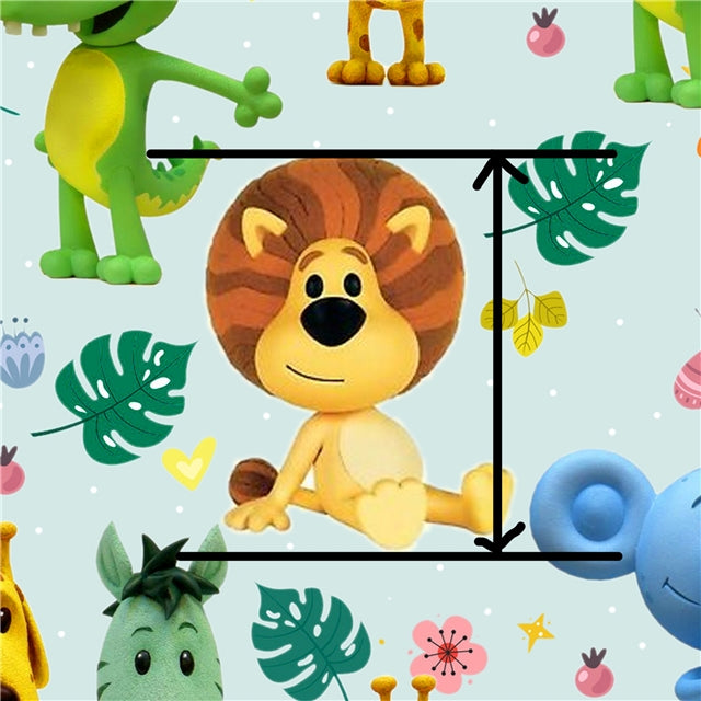 Zoo Animals Printed Faux Leather Sheet