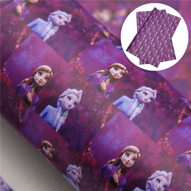 Frozen Litchi Printed Faux Leather Sheet