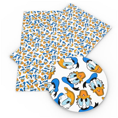 Donald Duck Litchi Printed Faux Leather Sheet