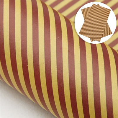 Harry Potter Stripes Litchi Printed Faux Leather Sheet Litchi has a pebble like feel with bright colors