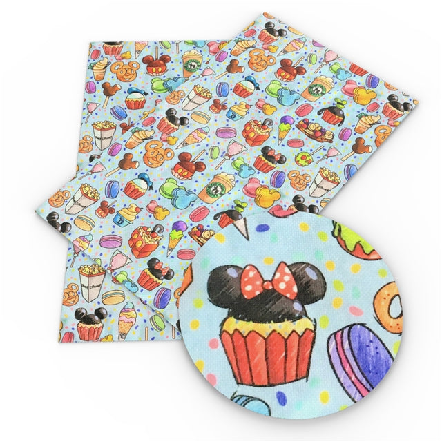 Mouse Snacks Litchi Printed Faux Leather Sheet Litchi has a pebble like feel with bright colors