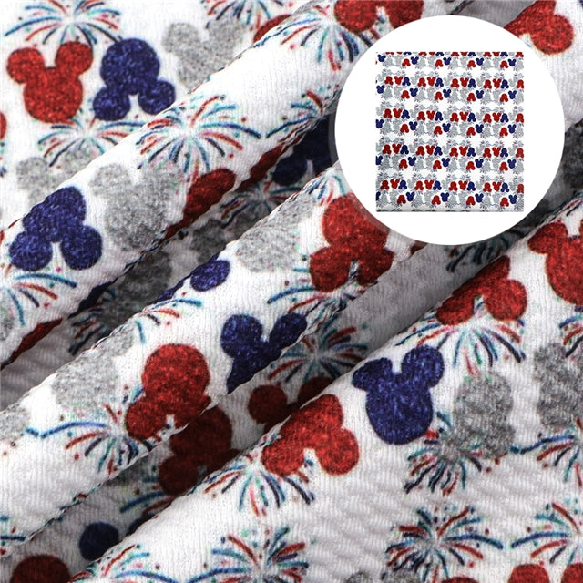 Mouse Red, White and Blue Textured Liverpool/ Bullet Fabric with a textured feel