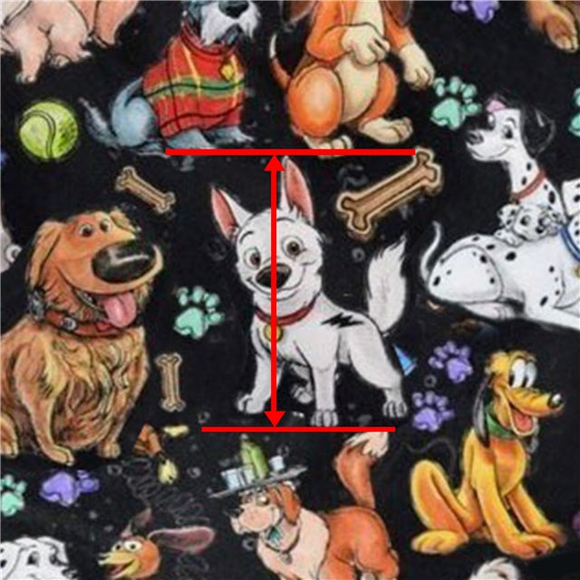Dogs Lady and The Tramp, 101 Dalmatians Litchi Printed Faux Leather Sheet Litchi has a pebble like feel with bright colors