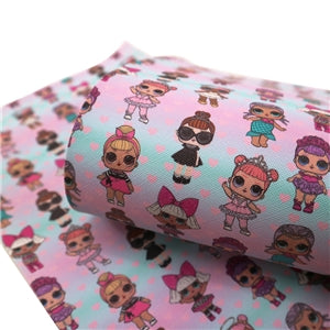 LOL Doll Litchi Printed Faux Leather Sheet Litchi has a pebble like feel with bright colors