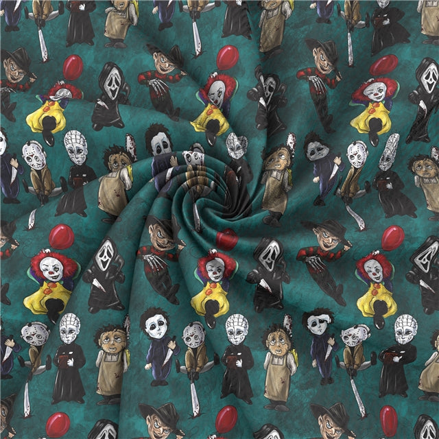 Scary Movies Halloween Printed Bullet Textured Liverpool Fabric