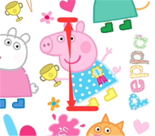 Peppa Pig Litchi Printed Faux Leather Sheet Litchi has a pebble like feel with bright colors