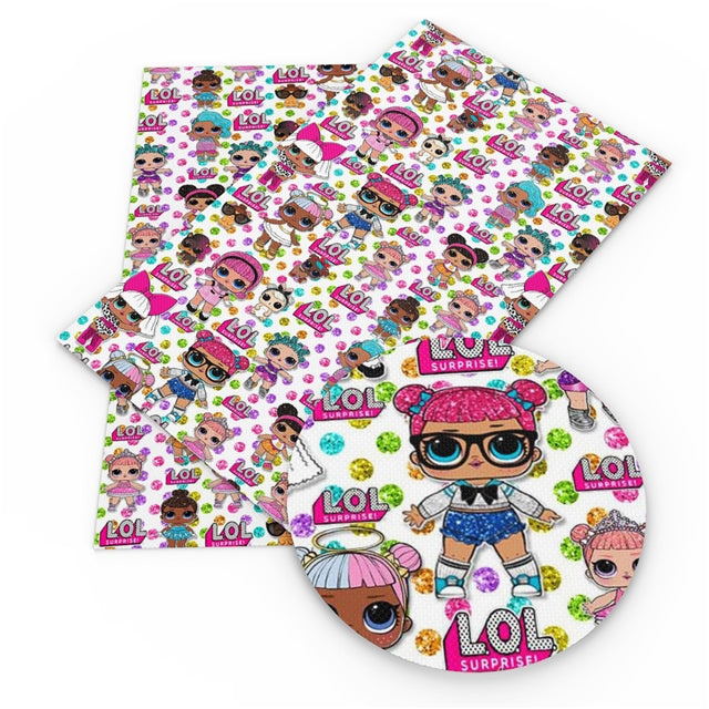 LOL Doll Litchi Printed Faux Leather Sheet Litchi has a pebble like feel with bright colors