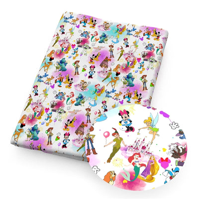 Characters Litchi Printed Faux Leather Sheet Litchi has a pebble like feel with bright colors