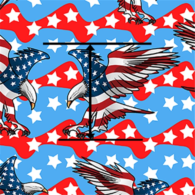 Red, White and Blue Eagles Printed Faux Leather Sheet