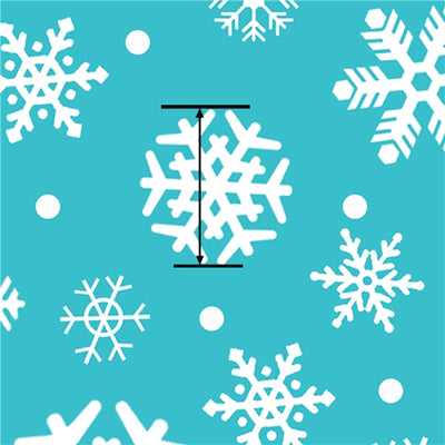 Snowflakes Christmas Litchi Printed Faux Leather Sheet