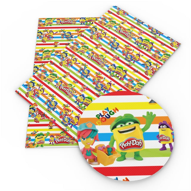 Play Dough Play-Doh Litchi Printed Faux Leather Print Sheet