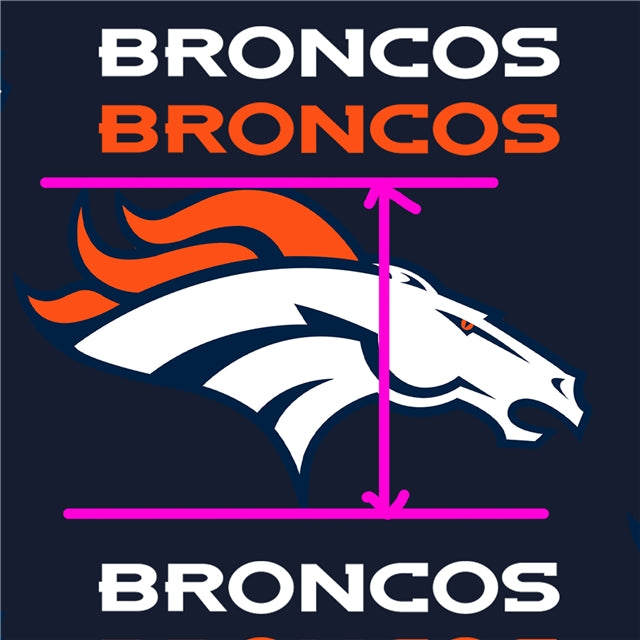 Broncos Football Printed Faux Leather Sheet Litchi has a pebble like feel with bright colors