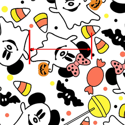 Candy Corn Mickey Ghost Halloween Litchi Printed Faux Leather Sheet