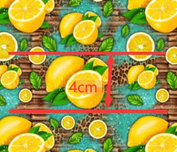 Lemons Fruit Litchi Printed Faux Leather Sheet Litchi has a pebble like feel with bright colors