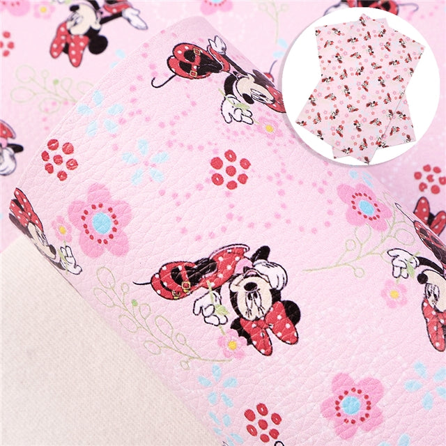 Minnie Litchi Printed Faux Leather Sheet