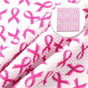 Breast Cancer Awareness Pink Ribbon Textured Liverpool/ Bullet Fabric with a textured feel and bright colors