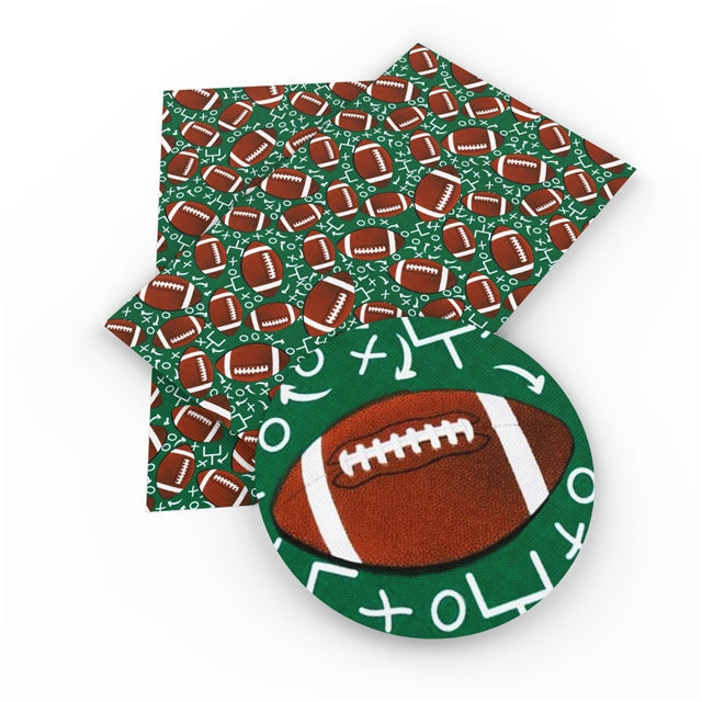 Football Litchi Printed Faux Leather Sheet Litchi has a pebble like feel with bright colors