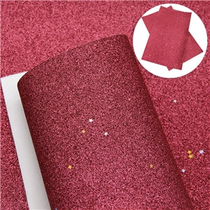 Fine Glitter with Stars Printed Sheet Multiple Colors