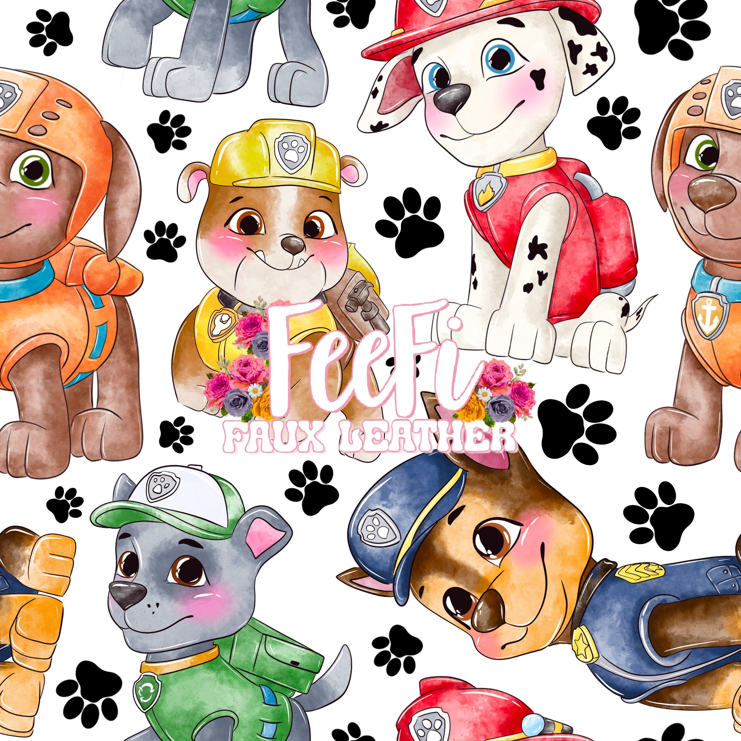 Paw Patrol Textured Liverpool/ Bullet Fabric with a textured feel FeeFiFauxLeather