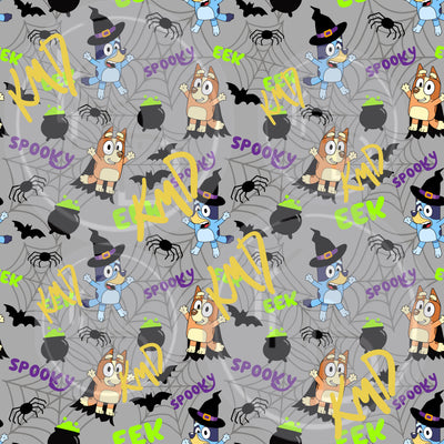 Blue Dog Halloween Digital paper - Seamless Pattern