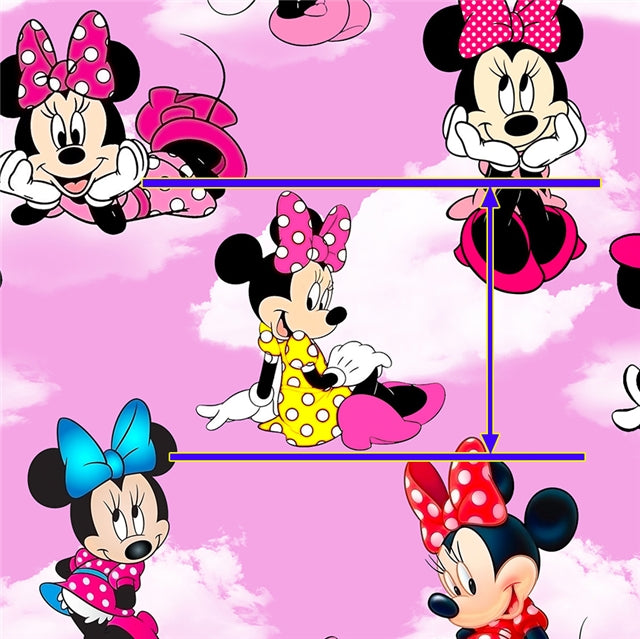 Minnie Mouse Litchi Printed Faux Leather Sheet Litchi has a pebble like feel with bright colors