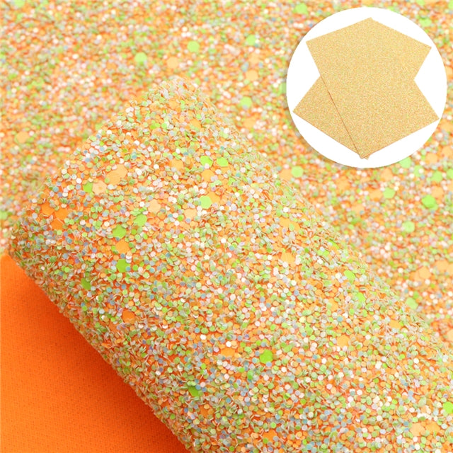 Chunky Glitter Printed Faux Leather Print Sheet